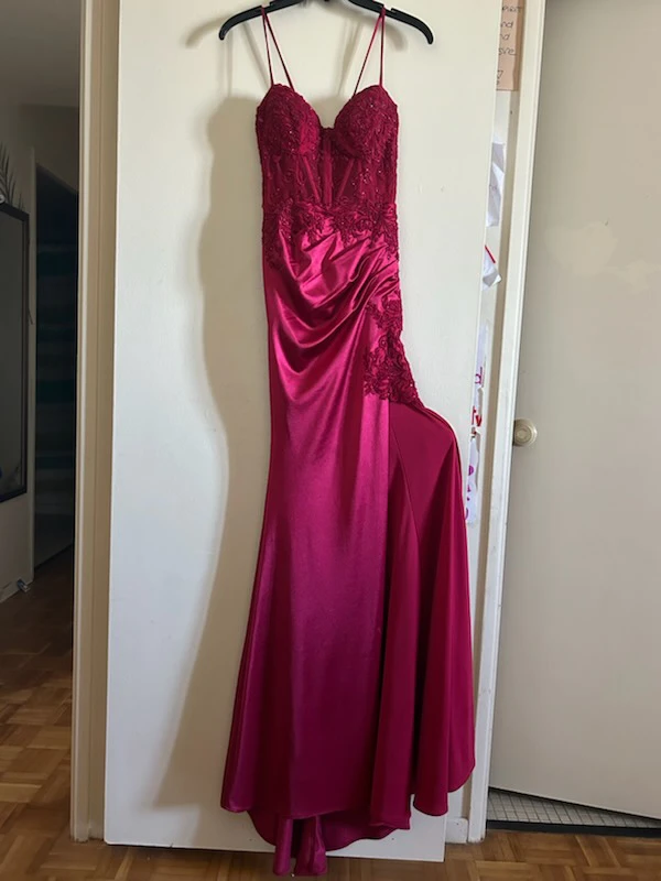 Cindy Collection Red Sequins Gown - Size S - photo 3