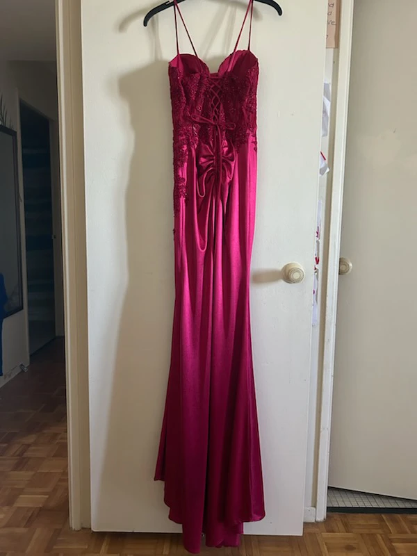 Cindy Collection Red Sequins Gown - Size S - photo 4
