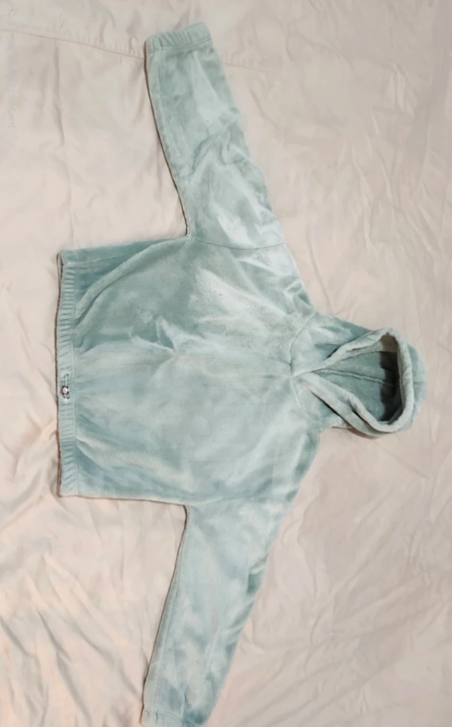 Kids Plush Blanket Hoodie Soft Seafoam Green