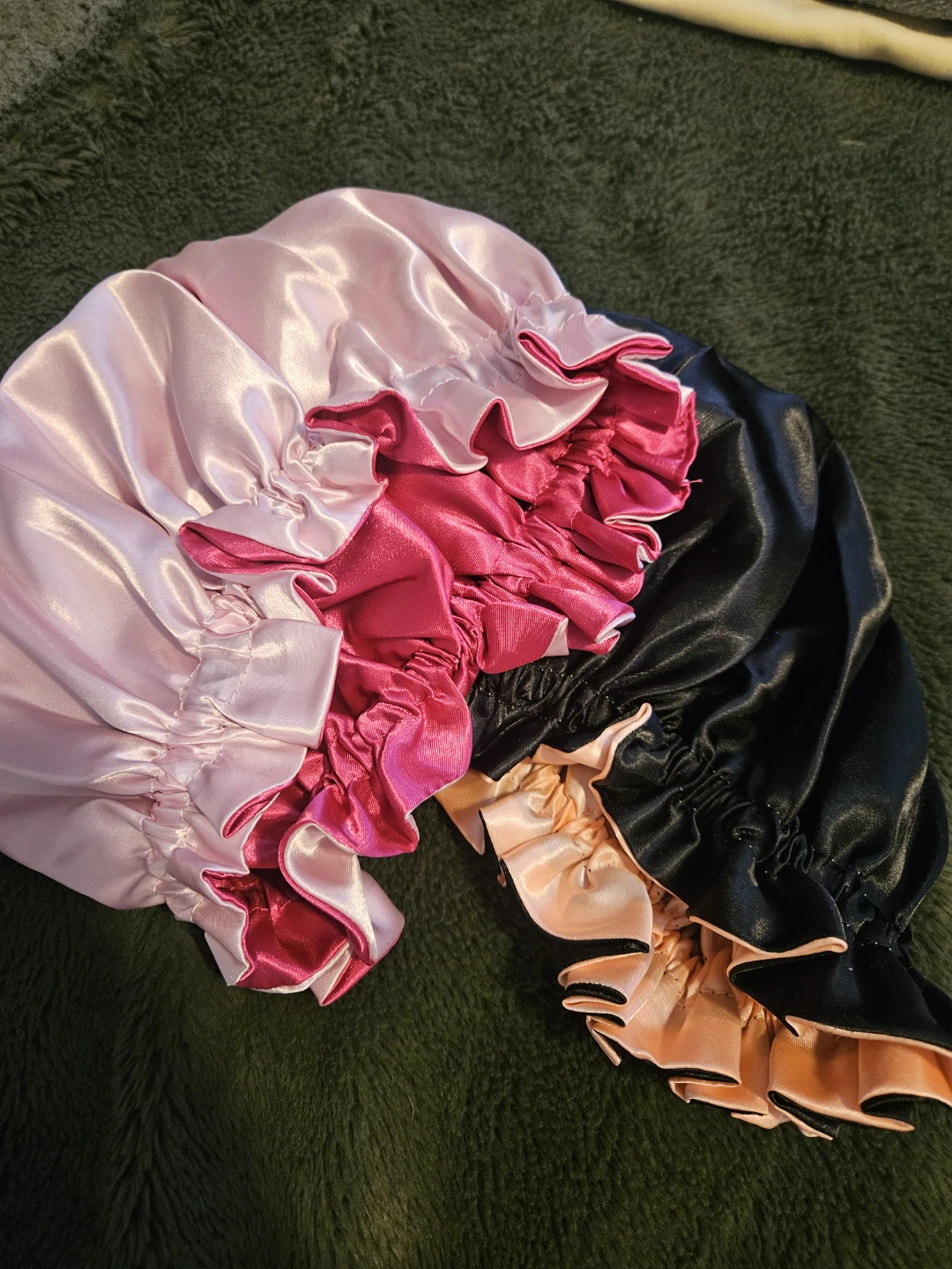 Satin Bonnets Sleep Caps - 2 bonnet with reverse able colours