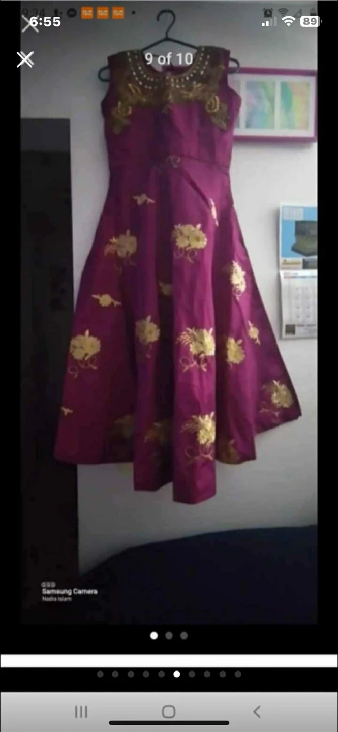 Embroidered Girls Dress - Pink & Teal - photo 2