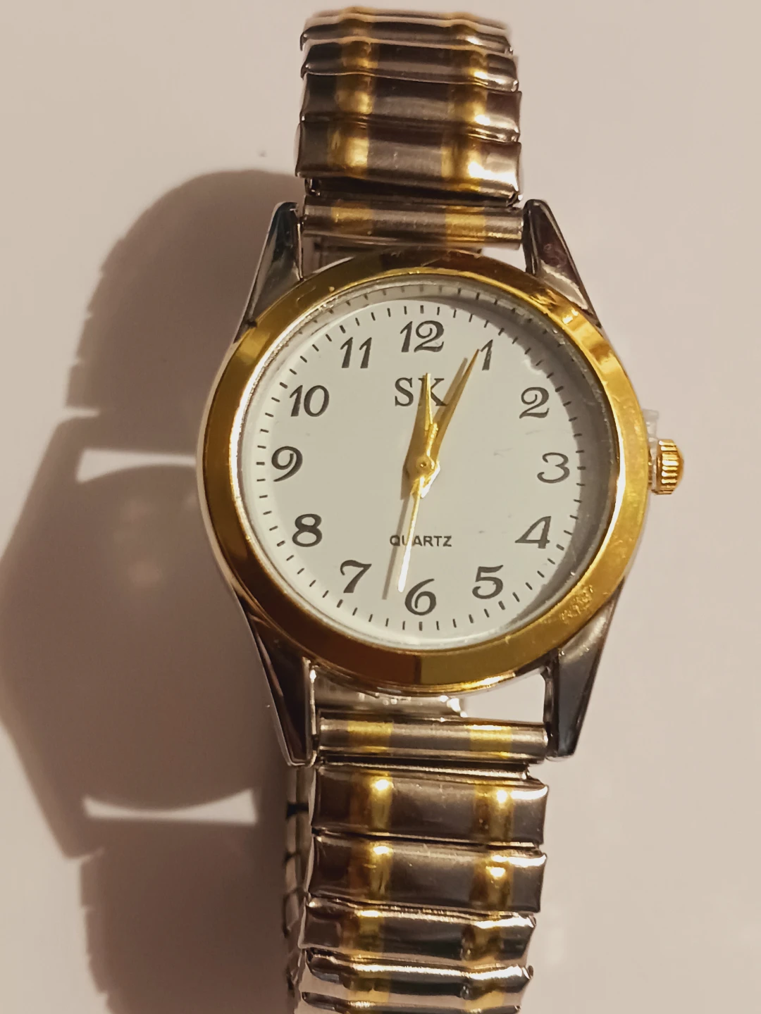 New !! SK Quartz Watch - Two-Tone Metal Expansion Band