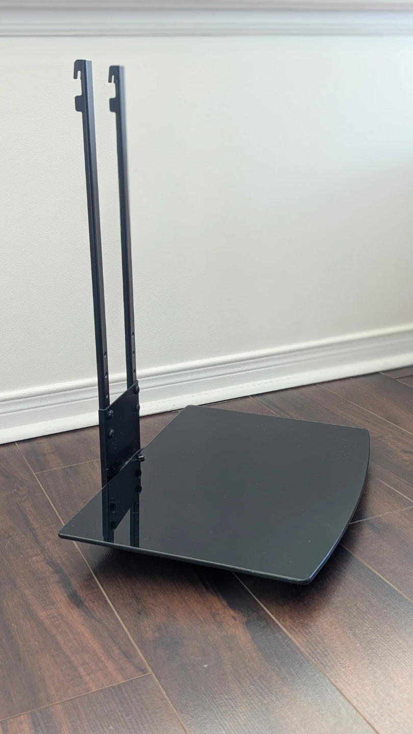 Black Glass TV Wall Mount Shelf
