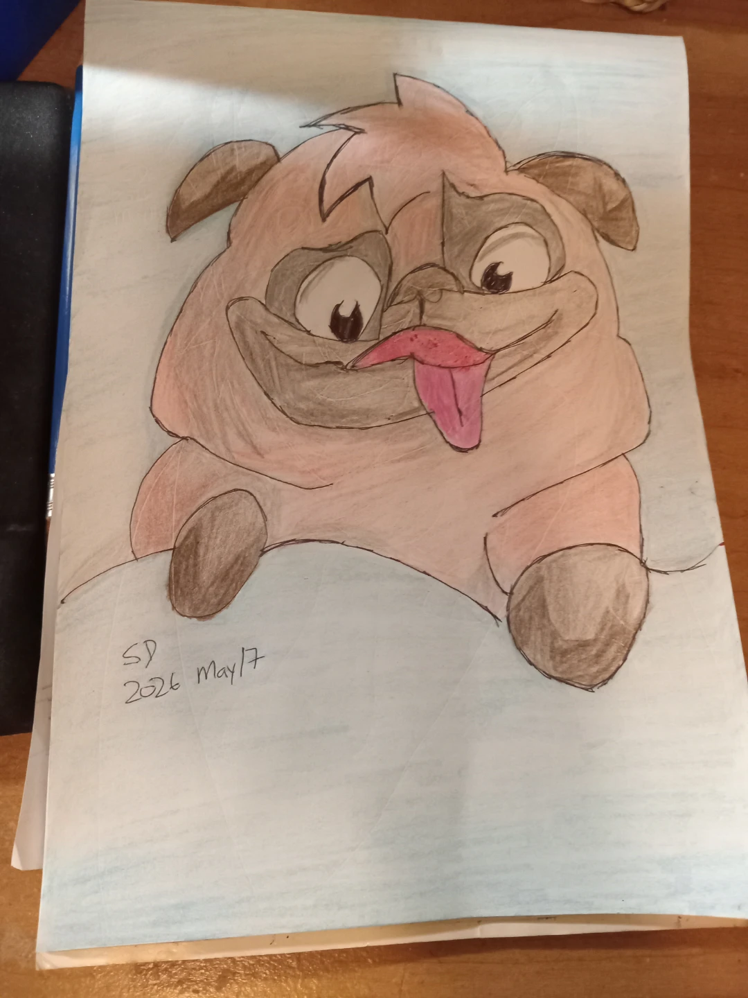 CARTOON PUG PUPPY DRAWING BY CUSTOM ARTIST SHERWIN - photo 3