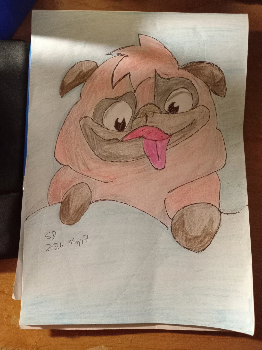 CARTOON PUG PUPPY DRAWING BY CUSTOM ARTIST SHERWIN - photo 4