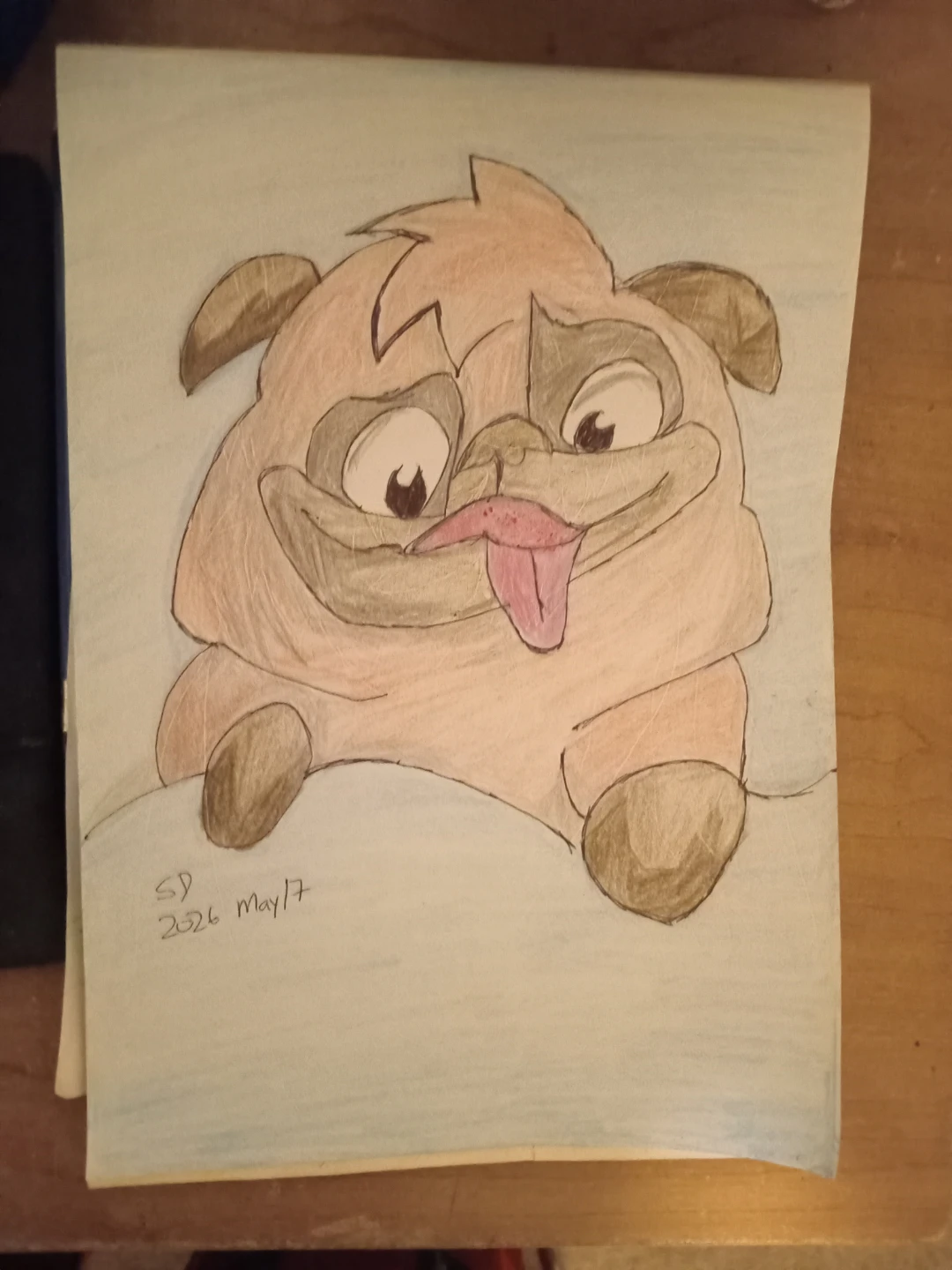 CARTOON PUG PUPPY DRAWING BY CUSTOM ARTIST SHERWIN - photo 5