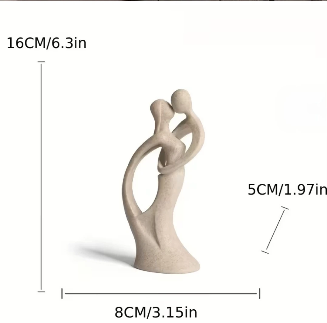 Dancing Couple Sculpture – Stone-Finish Figurine *new - photo 4