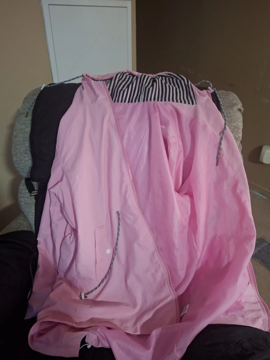 Pink Hooded Windbreaker Jacket