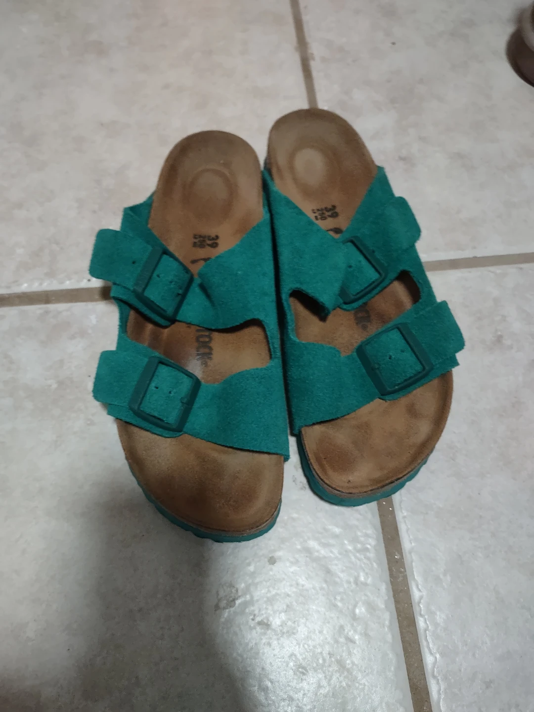 Birkenstock Arizona Teal Suede Sandals Size 39 (women's size 8)