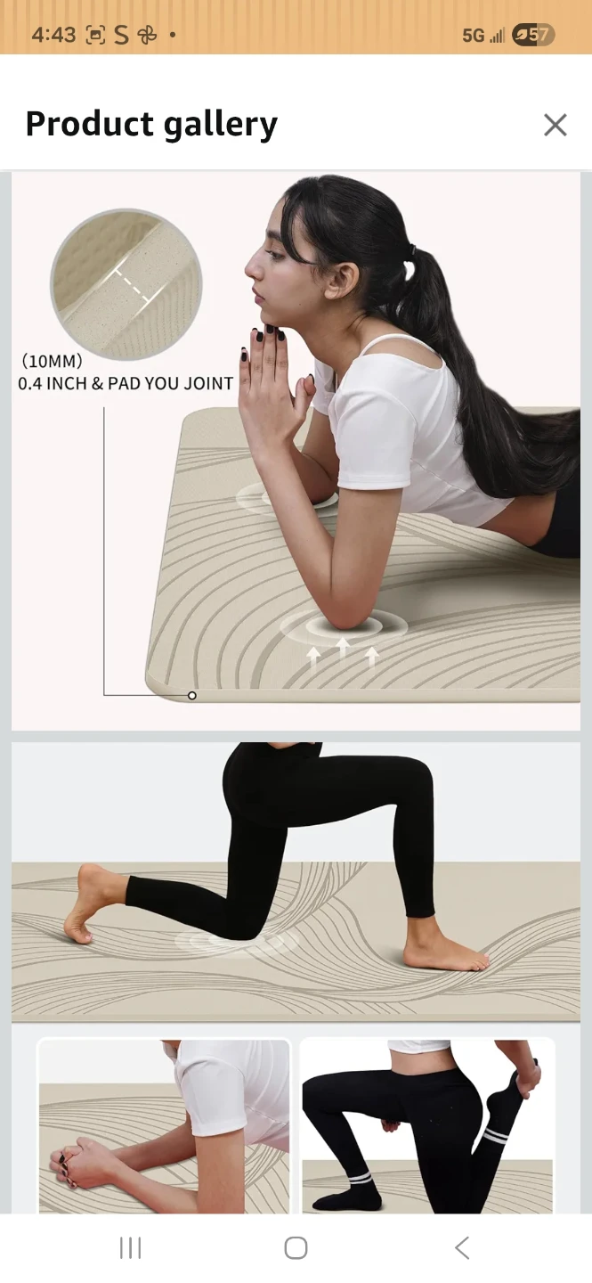 Yoga Mat - 72" x 35.4" x 0.4" Thick XL - photo 5
