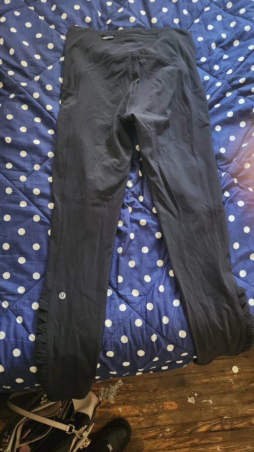 Lululemon Black Leggings with Ruffle Detail