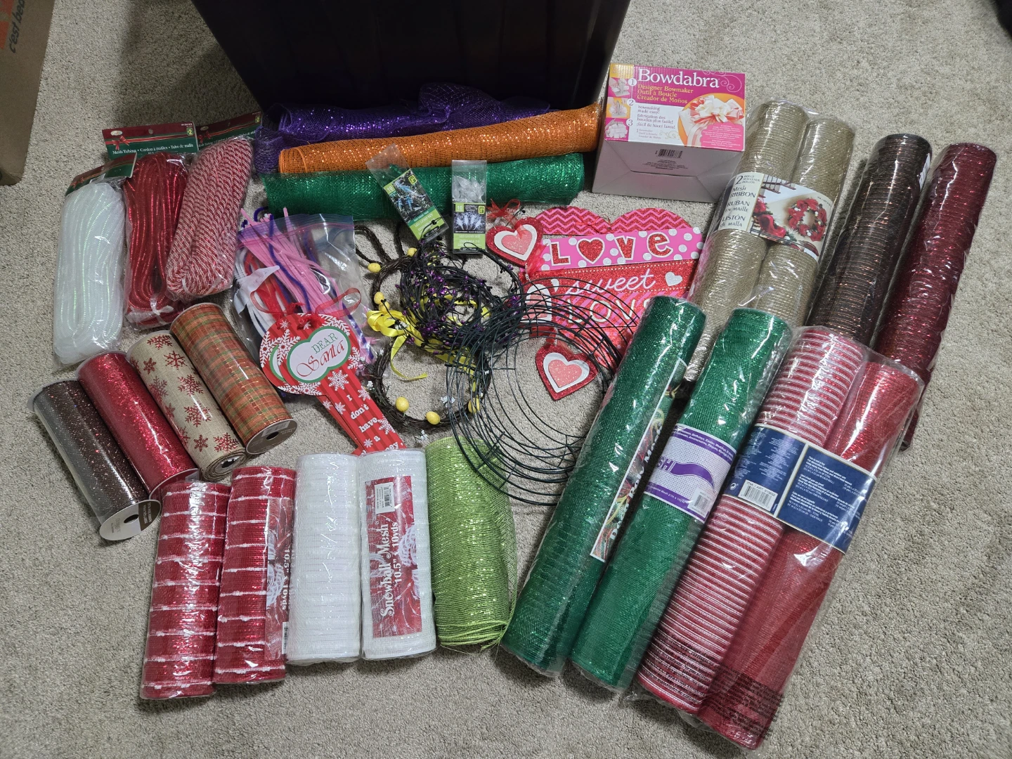 Crafting Mesh, Ribbons & Supplies Lot