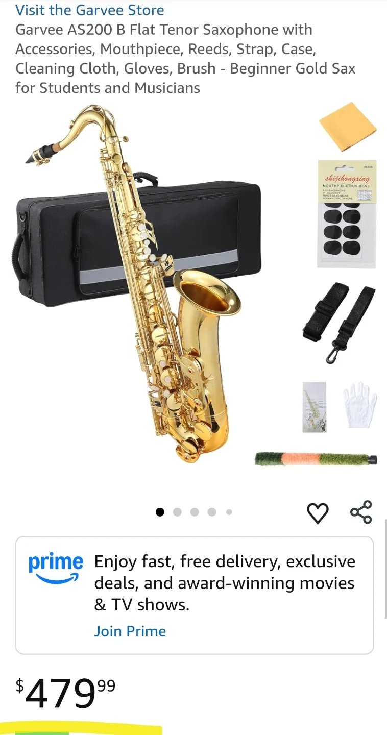 Garvee AS200 B Flat Tenor Saxophone – Complete - photo 4