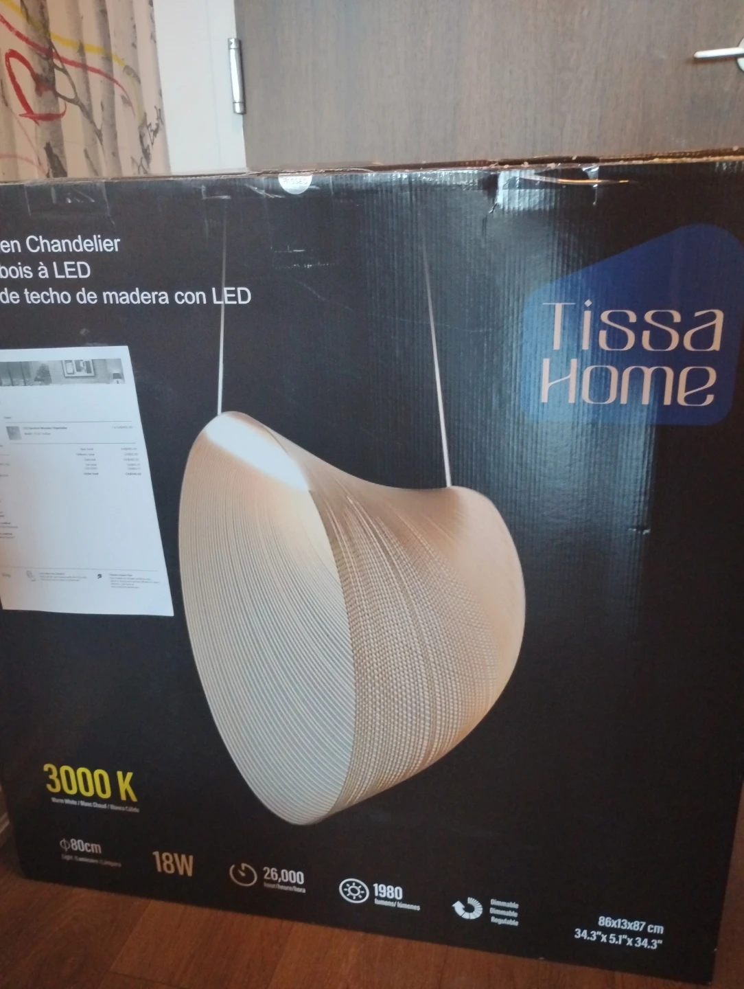 Tissa Home LED Wooden Chandelier - photo 2