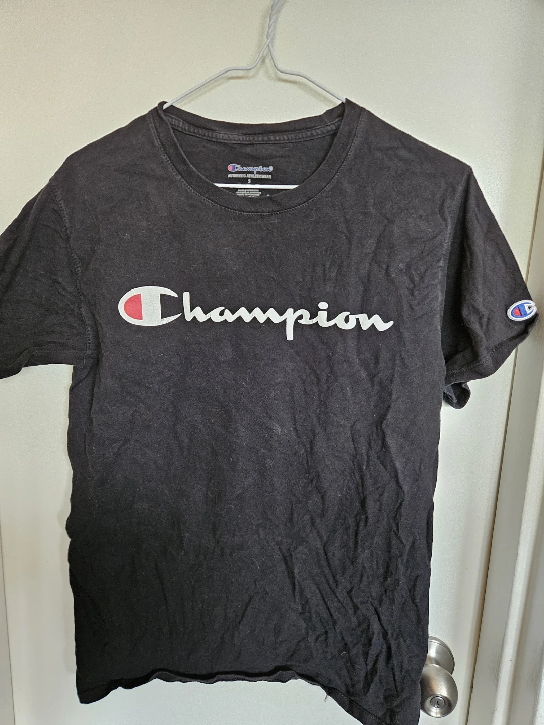 Champion Black T-Shirt Size S