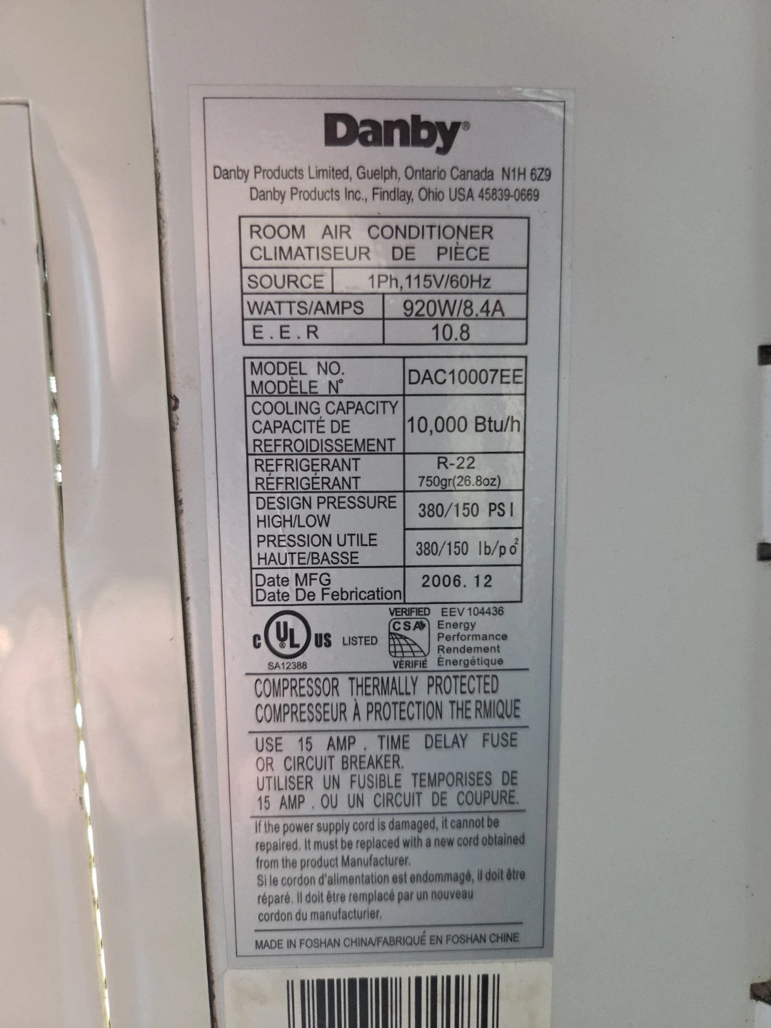 Danby 10,000 BTU Room Air Conditioner - photo 3