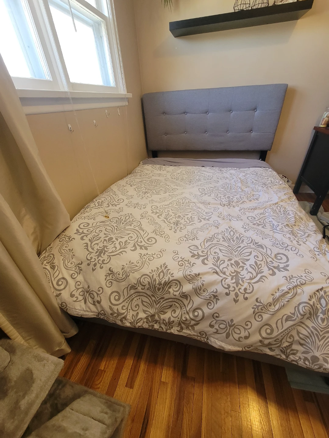 Grey Tufted Headboard