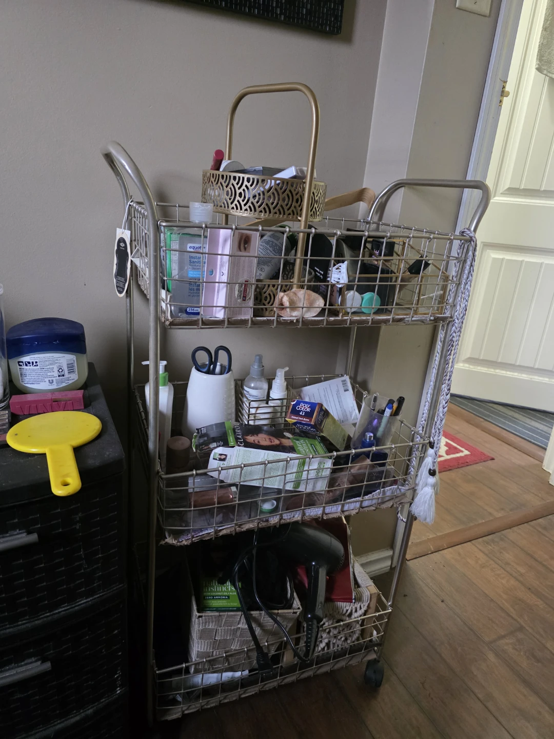 3-Tier Metal Rolling Cart