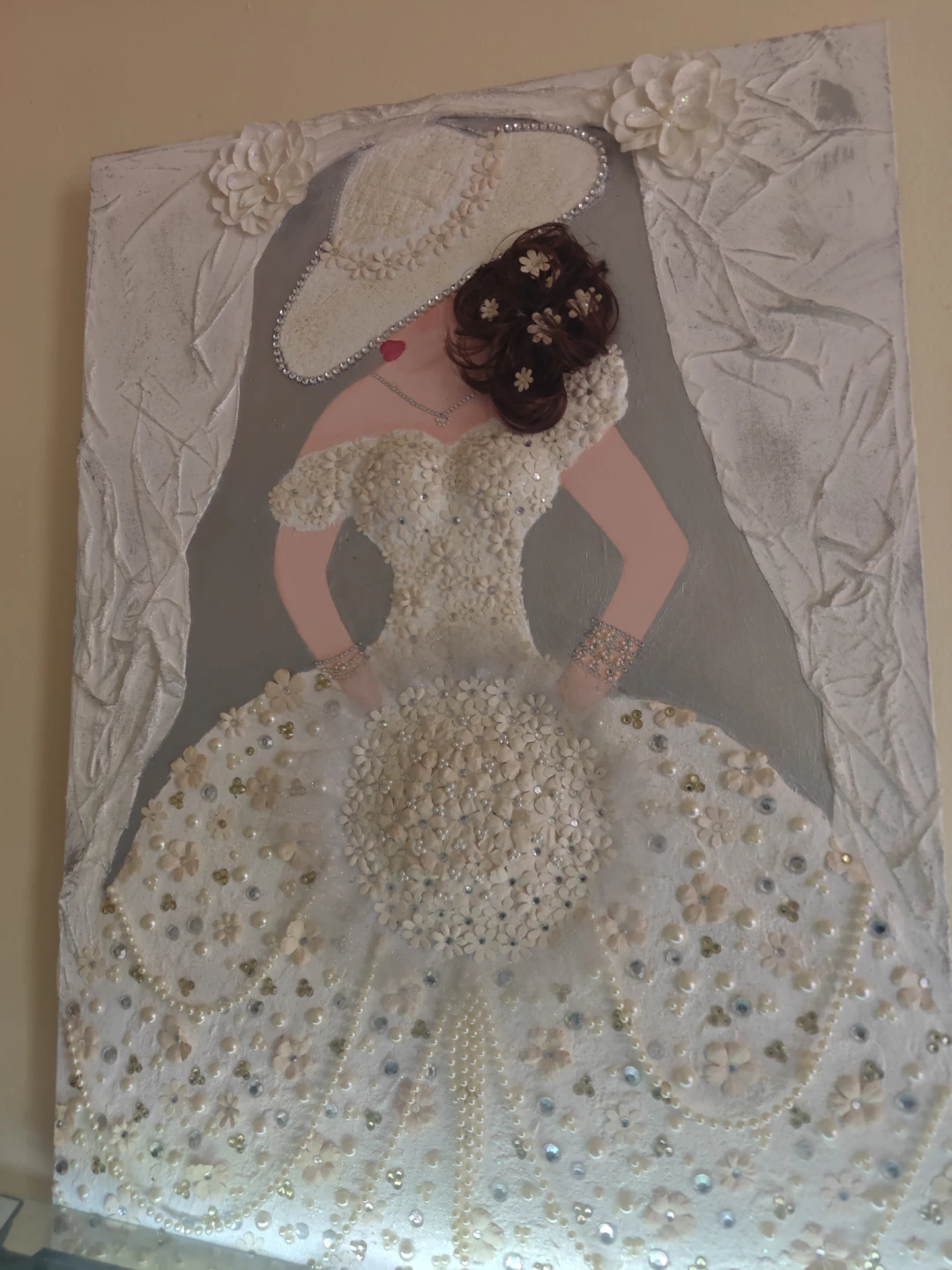 3D Artwork of Woman in Embellished Dress