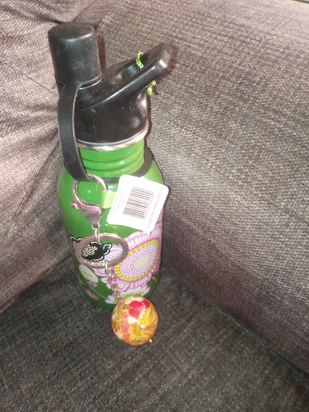 Vera Bradley "Have a Ball" Keychain Water Bottle