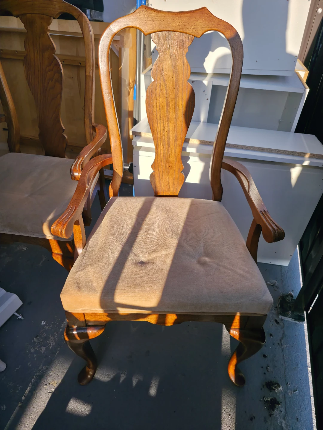 Wooden Armchair with Upholstered Seat - photo 2