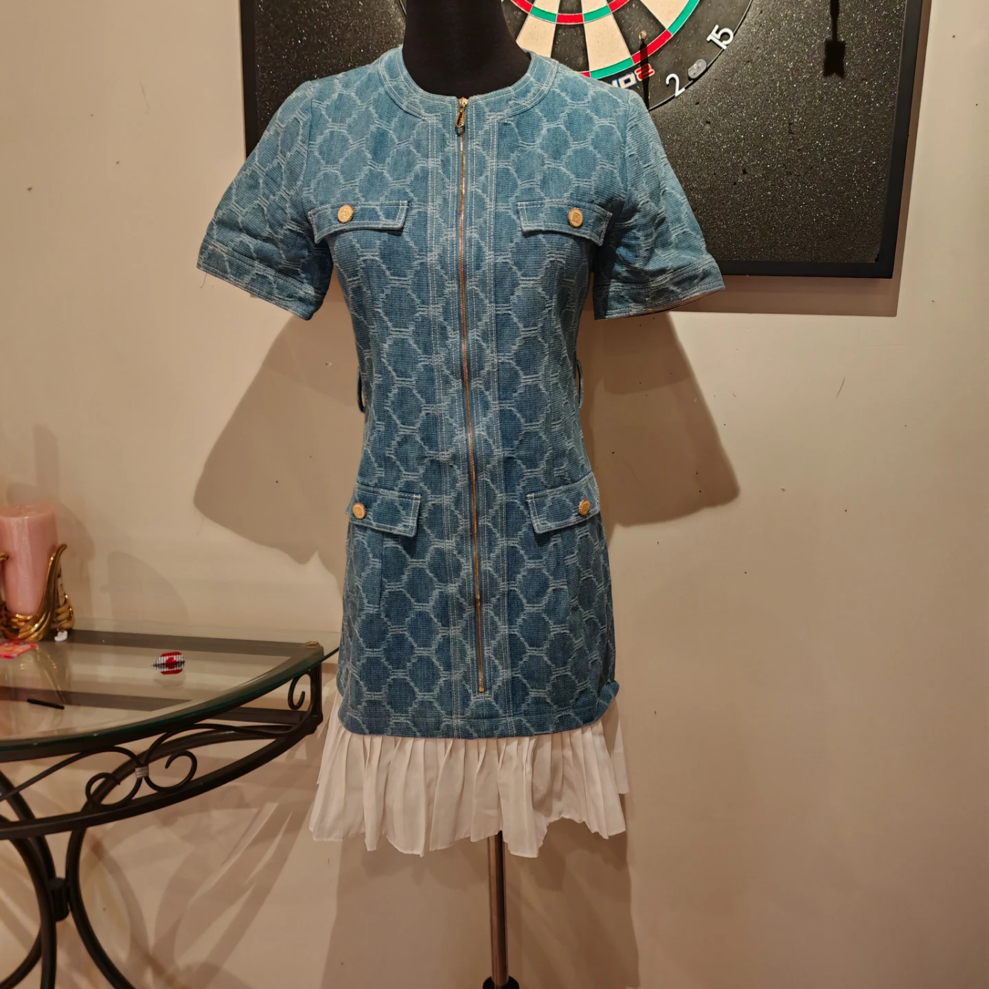 Sandro jacquard denim mini dress not comewith belt - photo 4