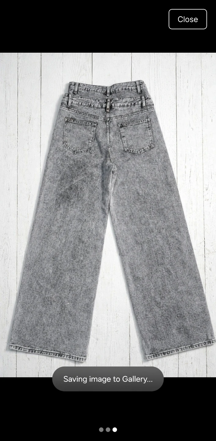 Womens Wide Leg Acid Wash Jeans - photo 3