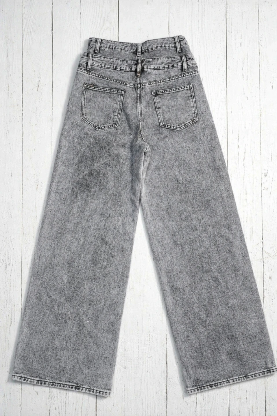 Womens Wide Leg Acid Wash Jeans - photo 4