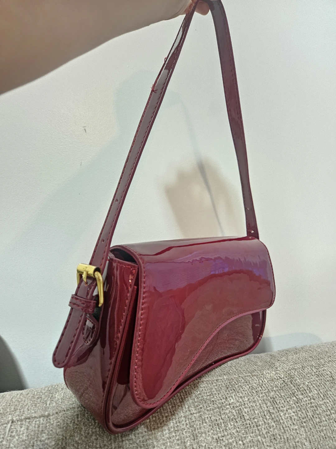 Shiny Red Shoulder Bag