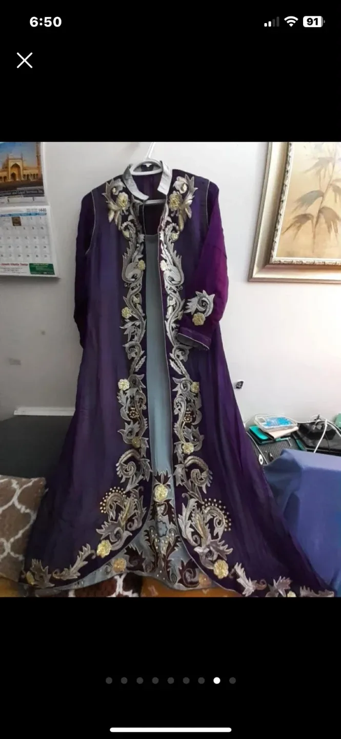 Purple Embroidered Maxi Dress - photo 2