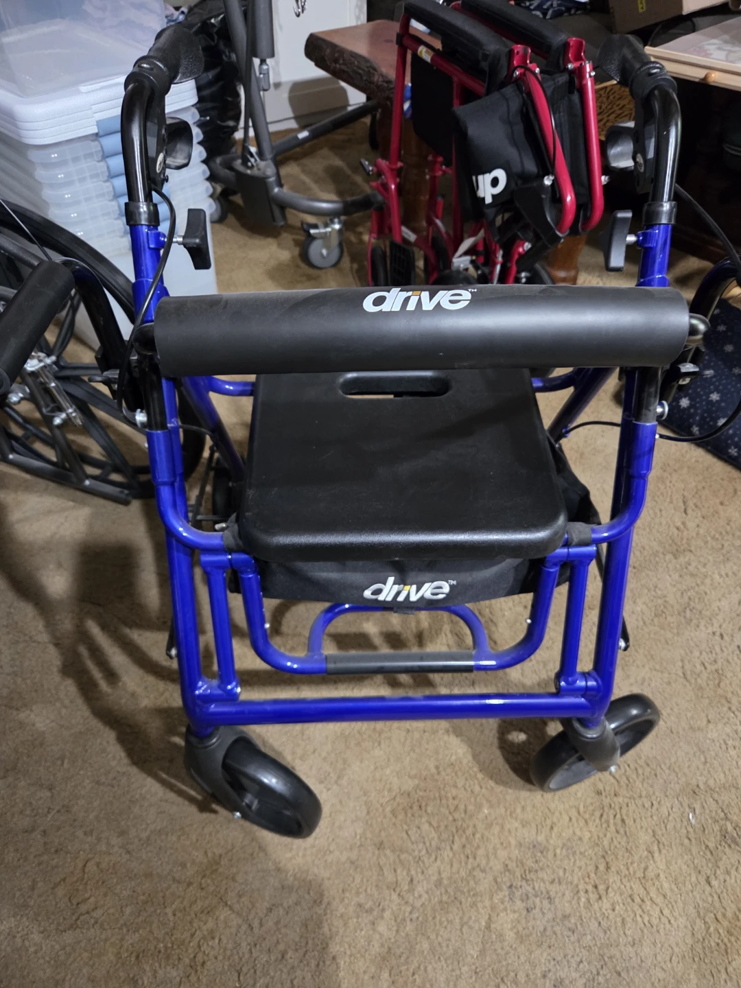 Drive Medical Blue Folding Walker with Seat - photo 2