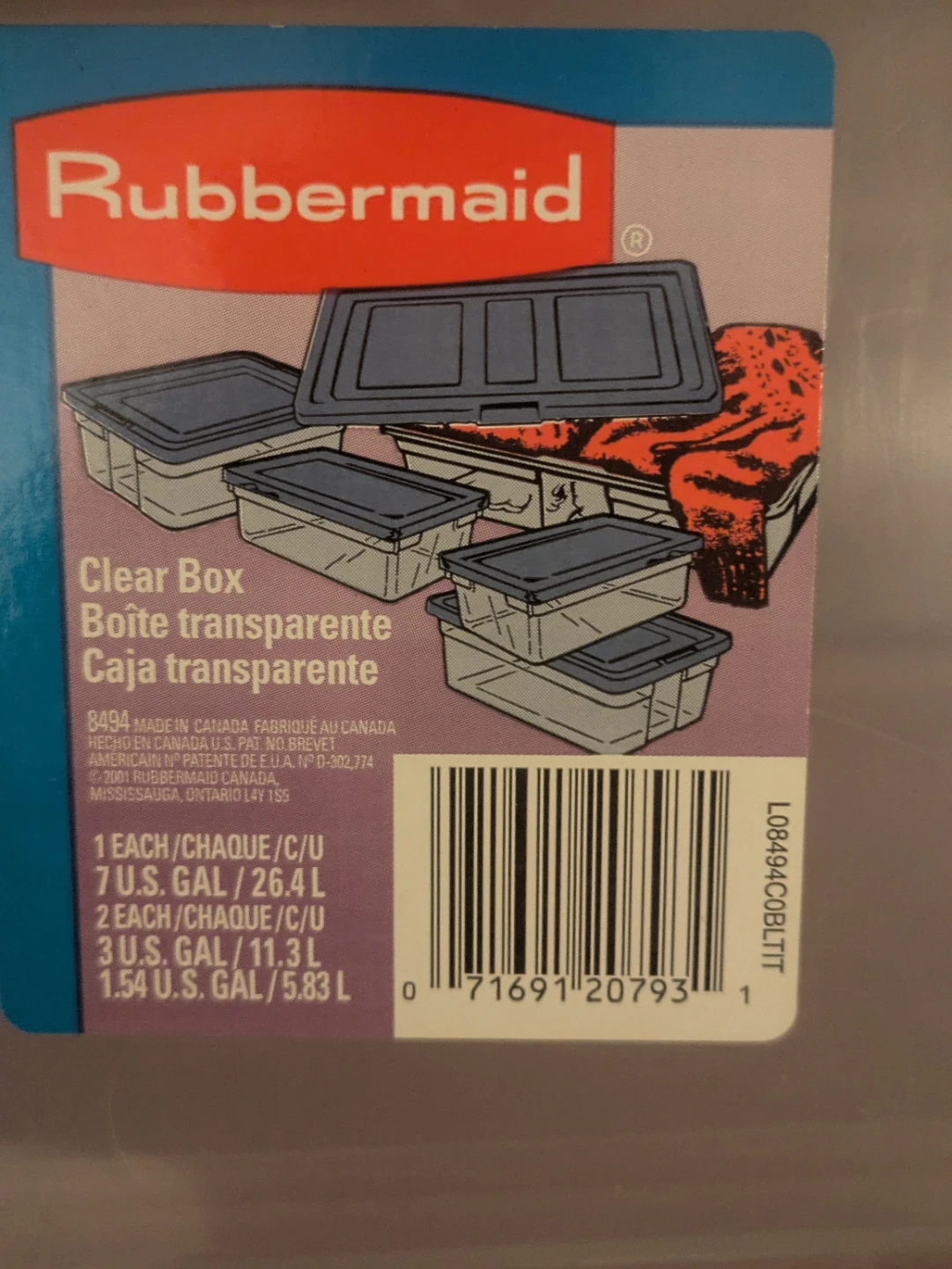 Rubbermaid Clear Box Storage Container - photo 2