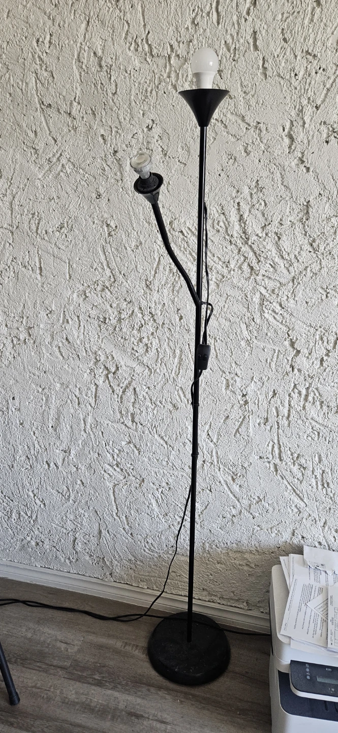 Black Floor Lamp with Two Lights