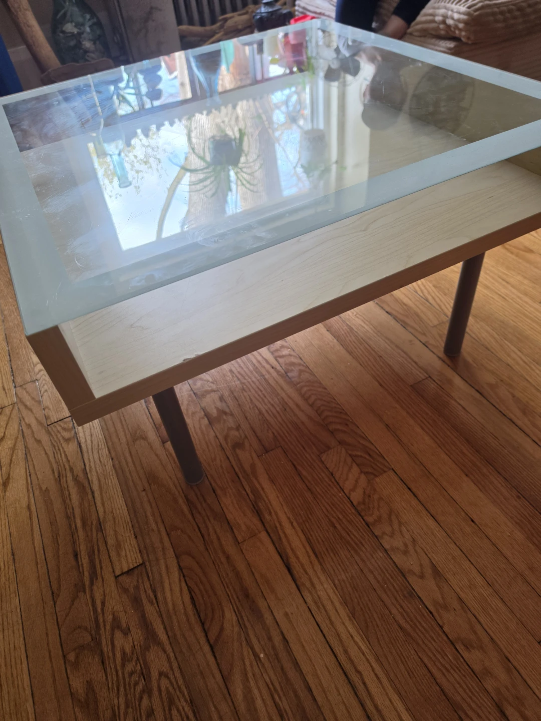 Modern Coffee Table with Glass Top and Storage Shelf - photo 5