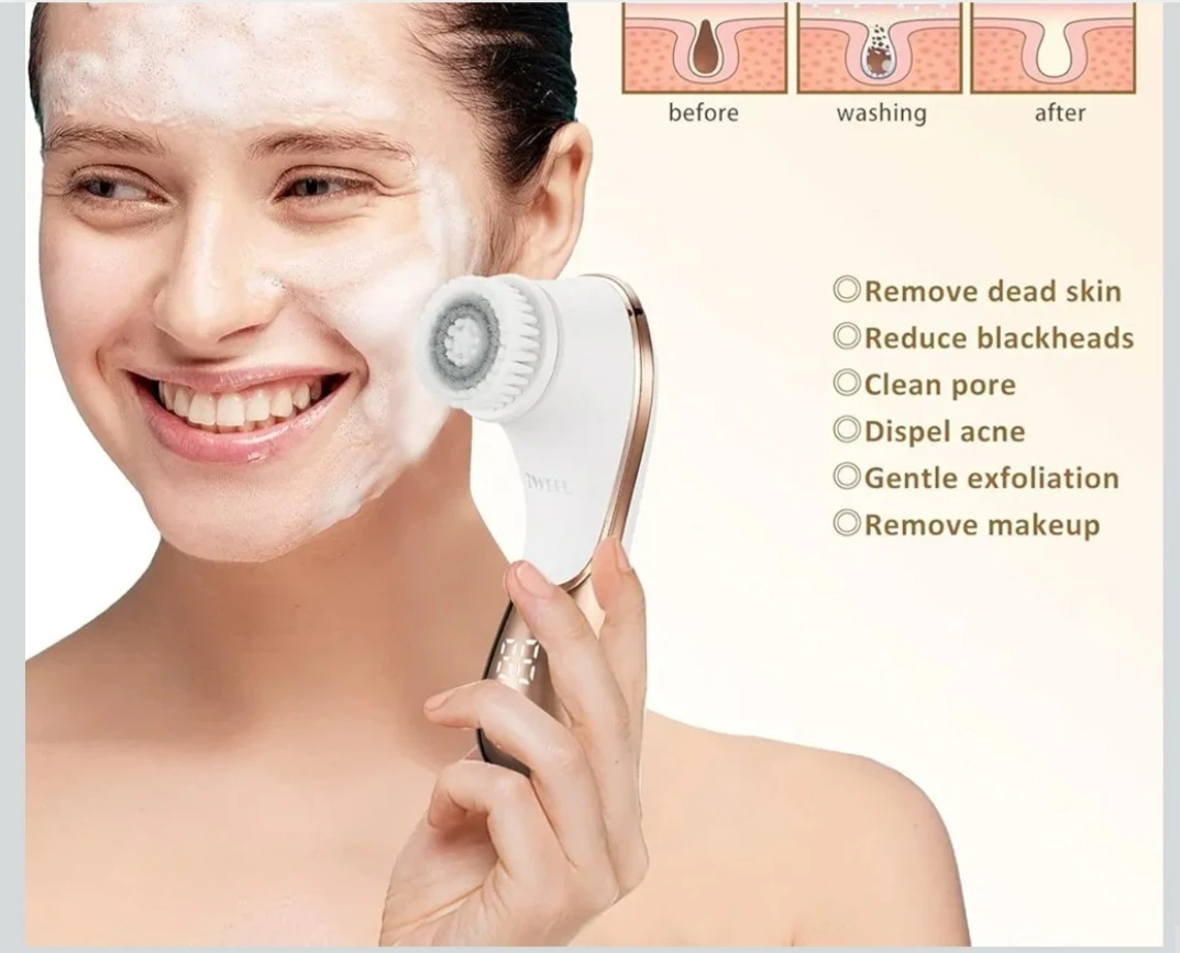 TWEEL Facial Cleansing Brush Set with 4 Brush Heads