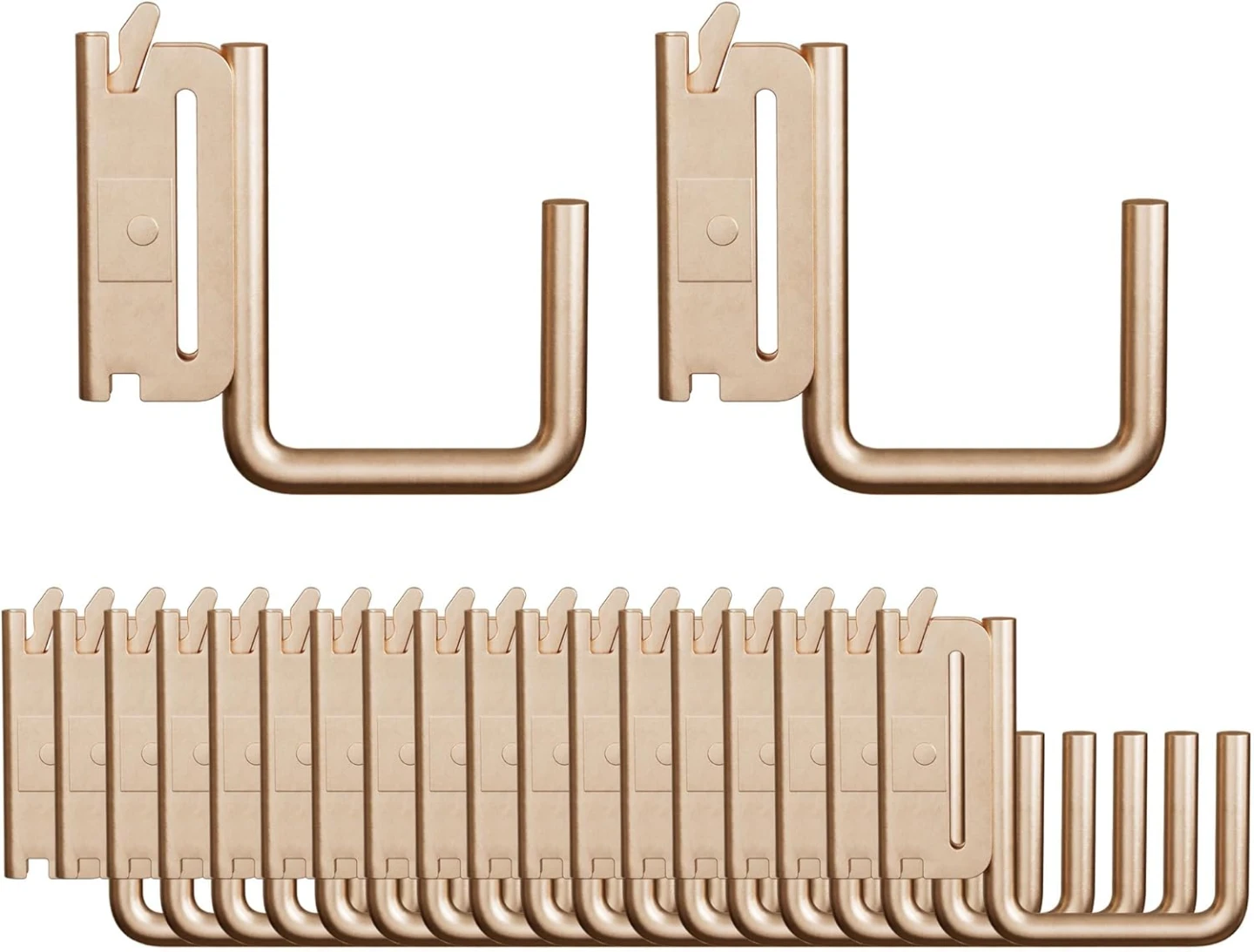 20 Pack Gold Heavy Duty Mounted Track J Hooks