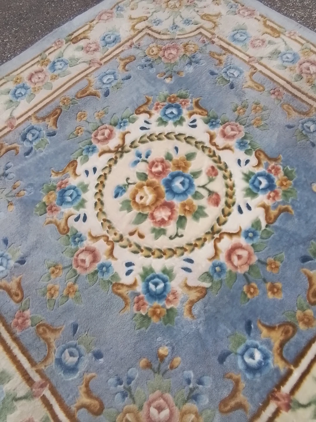Pastel Blue Floral Aubusson Style 6x6" - photo 5