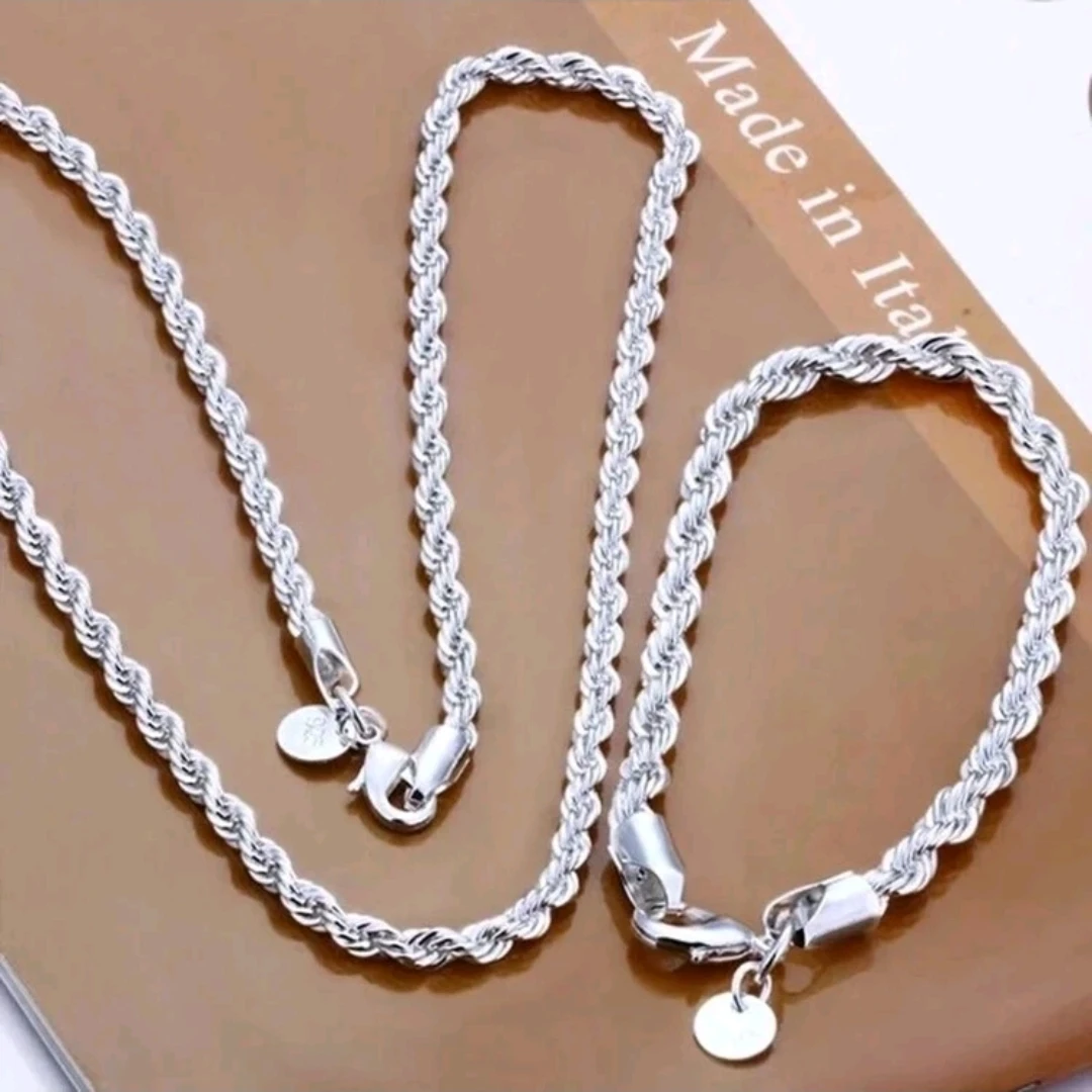 Sterling Silver Rope Chain Bracelet - photo 5