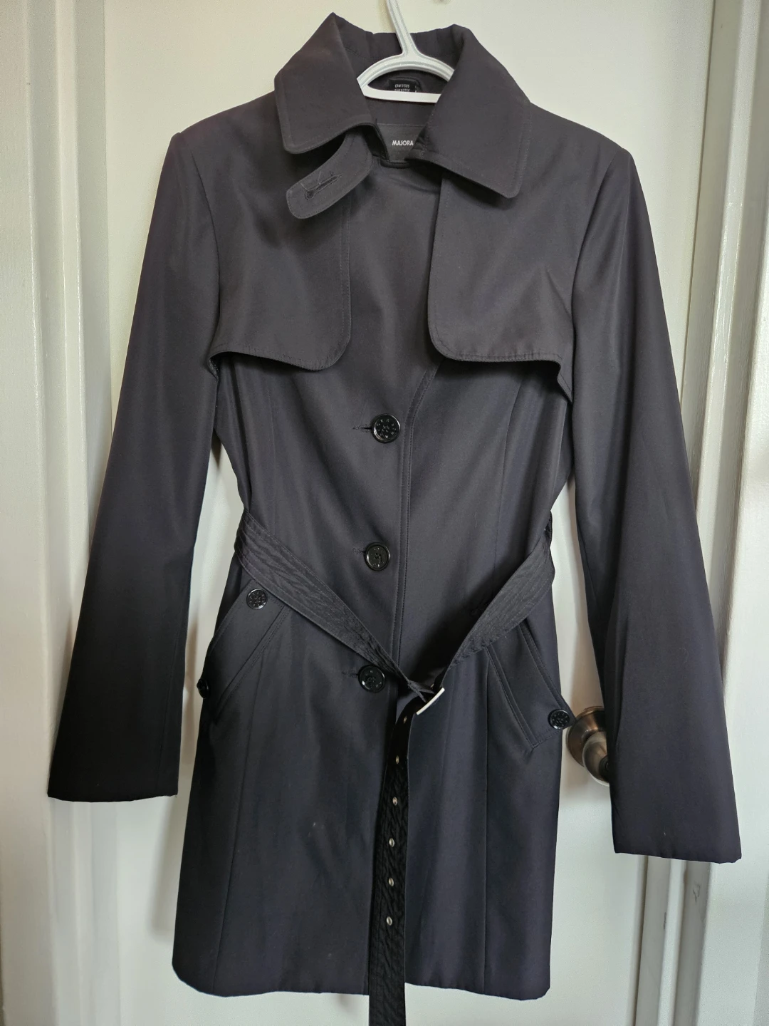 Majora Black Trench Coat Size Medium