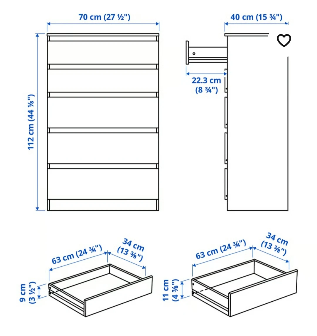 IKEA Kullen 5-Drawer Chest, White - photo 2