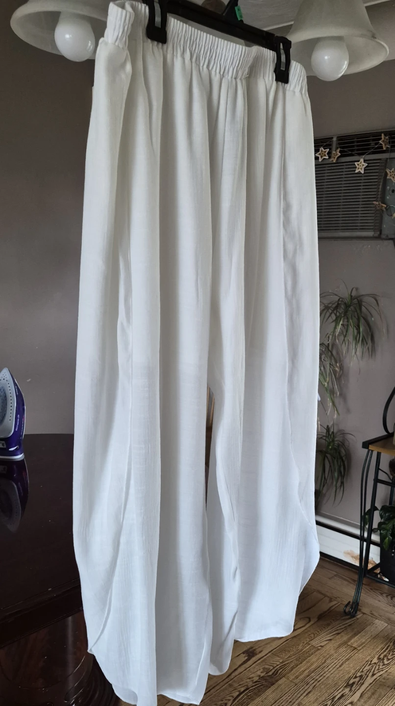 XL Off-White Wide Leg Gauze Pants - photo 2