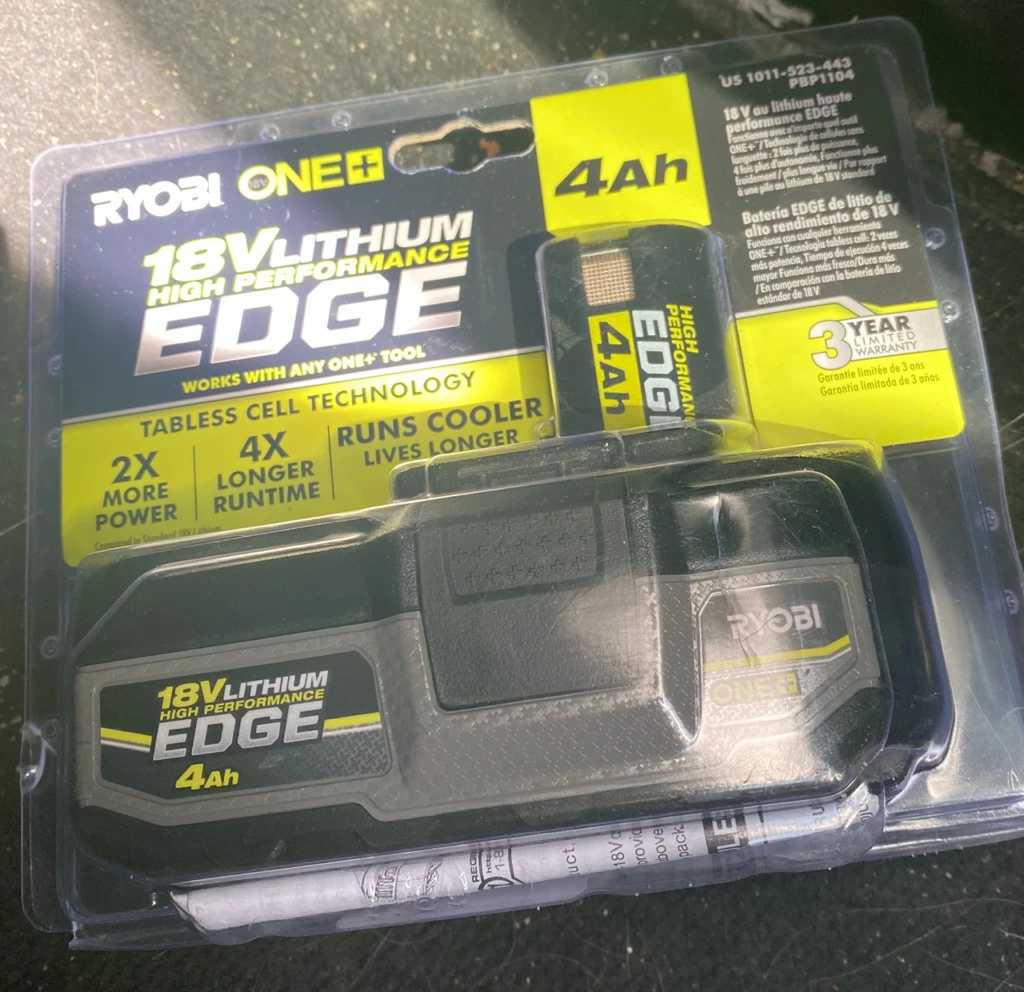 Ryobi ONE+ 18V Lithium High Performance EDGE 4Ah Battery