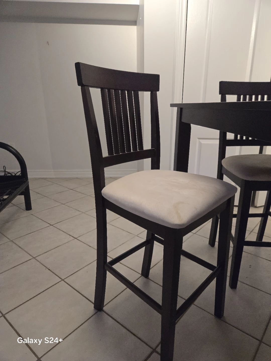 Dark Wood Counter Height Dining Set with 4 Chairs - photo 2