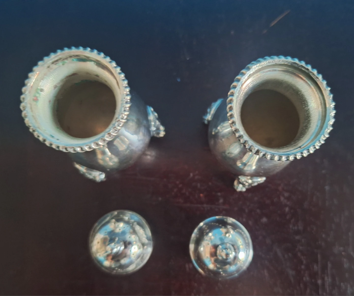 Pair of Antique Filled SilverShakers Made in England - photo 2