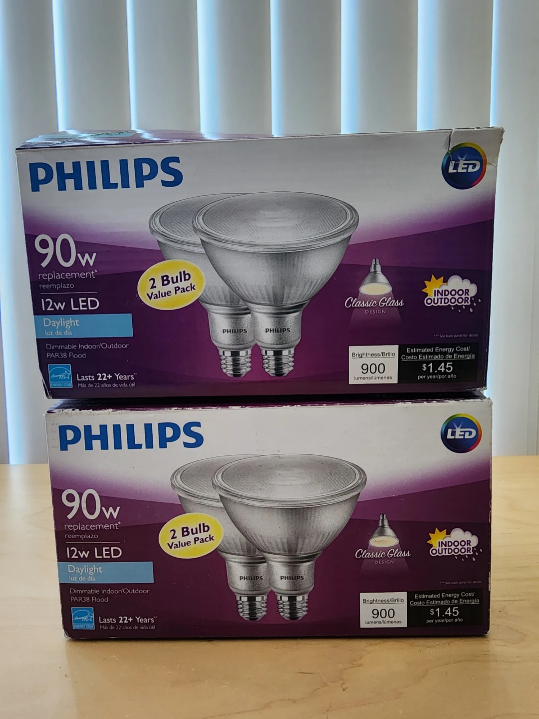 Philips 12W LED PAR38 Flood Light Bulbs - 4 bulbs total