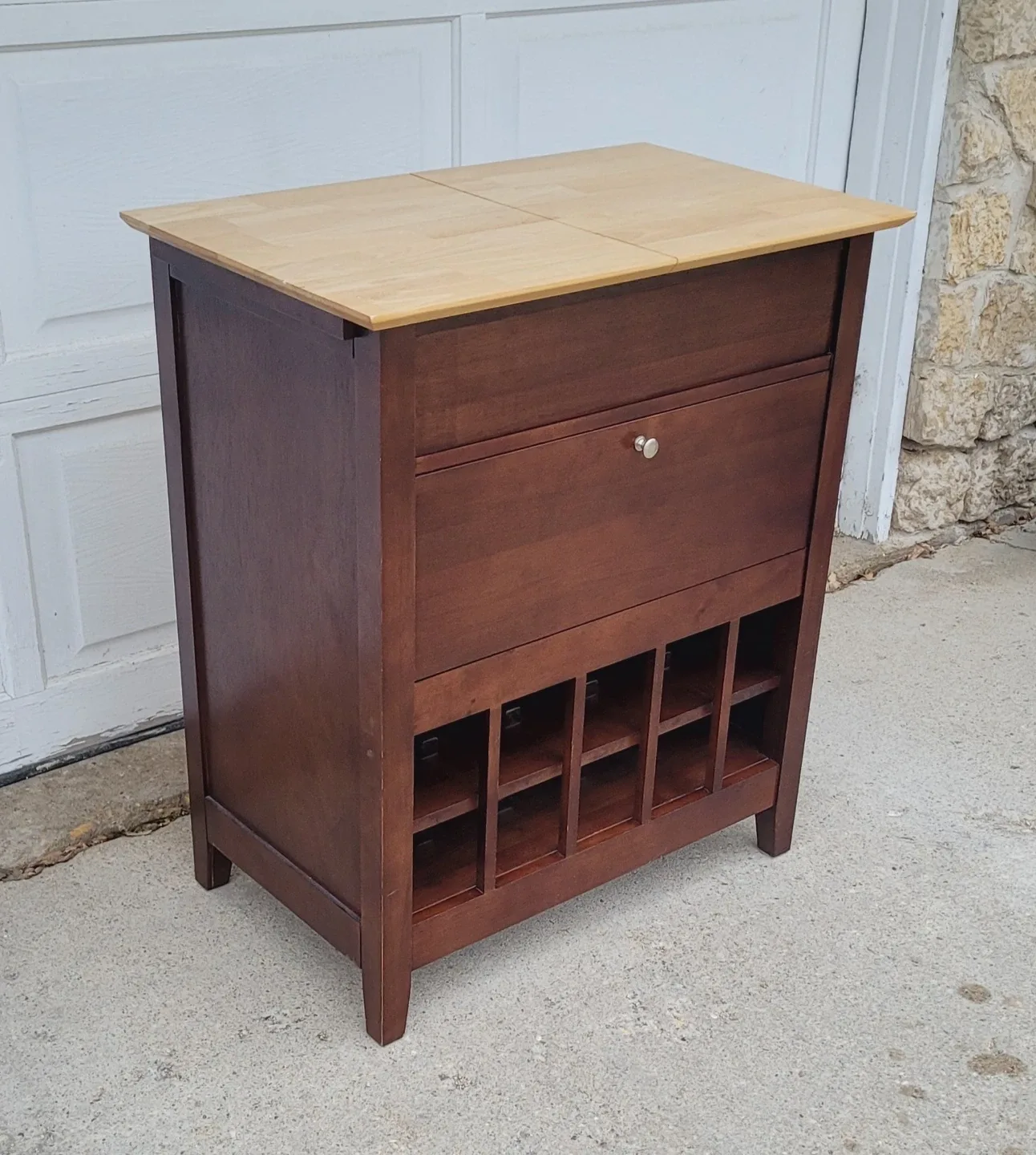 Butchers Block Wine Rack Island