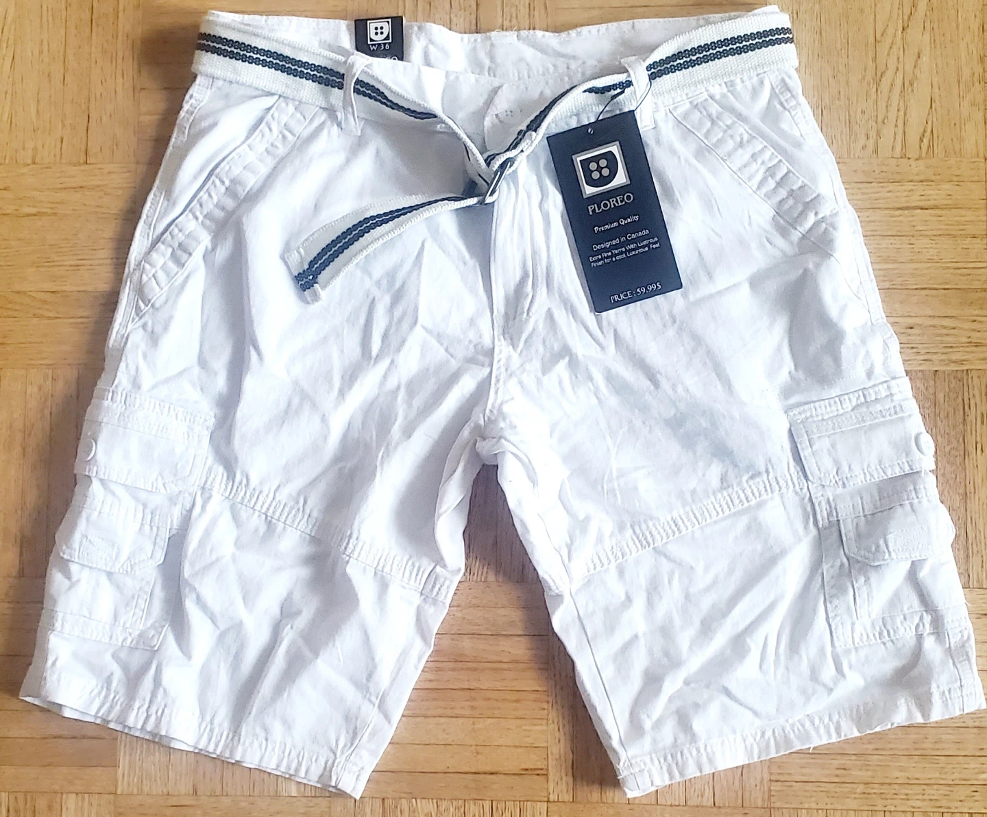 PLOREO White Cargo Shorts
