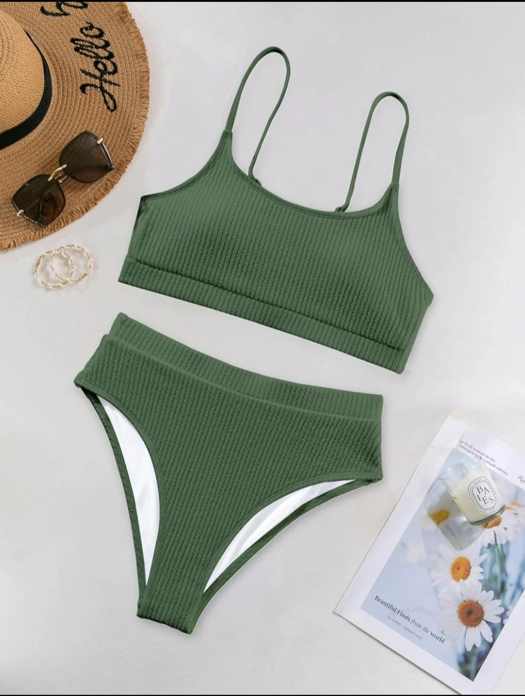 Brand New Women's Ribbed High-Waisted Bikini Set - photo 5