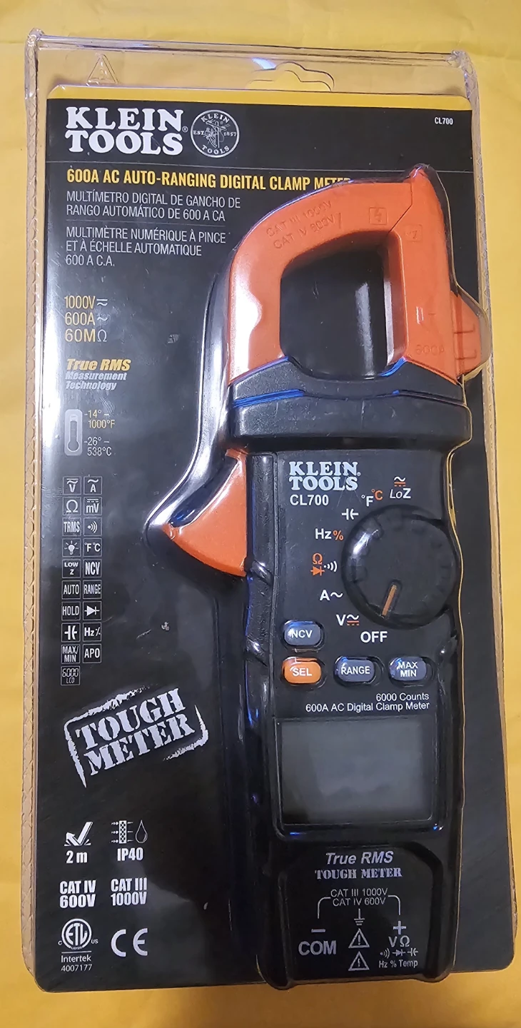 Klein Tools CL700 600A AC Auto-Ranging Digital Clamp Meter