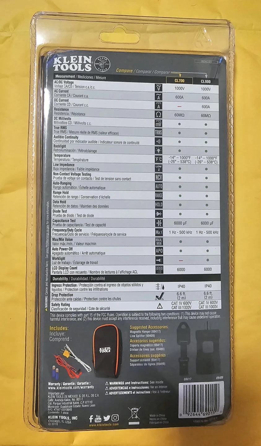 Klein Tools CL700 600A AC Auto-Ranging Digital Clamp Meter - photo 2